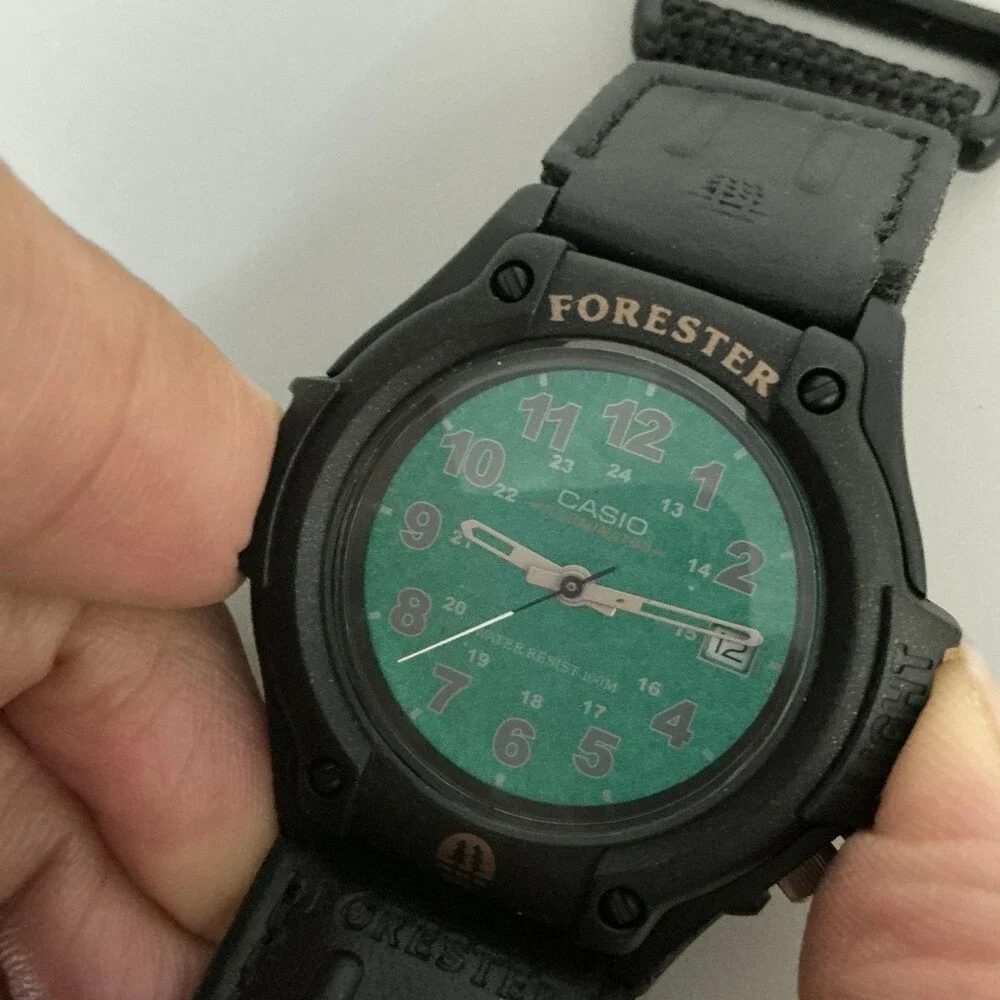 Vintage Casio Forester FT-500 Men Watch 41mm Black Nylon Illuminator New Battery